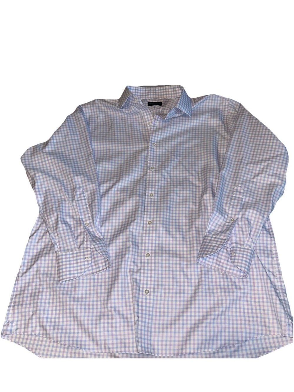 Proper Cloth Men’s Long Sleeve Plaid 100% Cotton Shirt 17/34-35 Luxury Slub